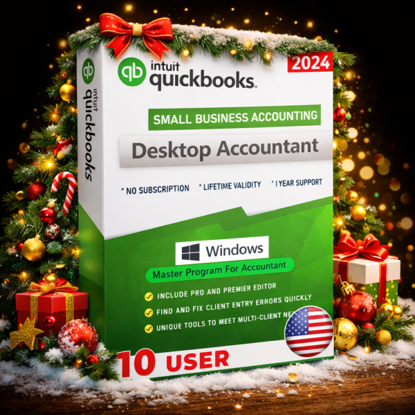 QuickBooks Desktop Accountant 2024 - 5 User - Lifetime License (Windows Version -  USA)