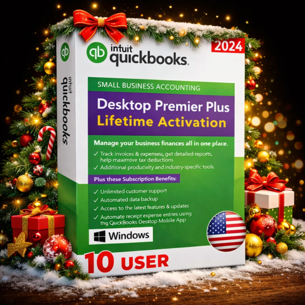 QuickBooks Desktop Premier Plus 2024 - 5 Users - Lifetime License (Windows Version - USA)