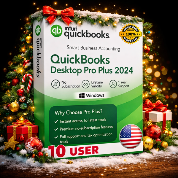 QuickBooks Desktop Pro Plus 2024 - 5 User - Lifetime License – (Windows Version - USA)